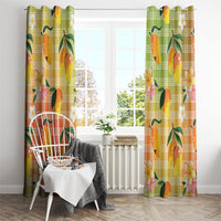 Aloha Hawaii Palaka Print Mango Plumeria Window Curtain Tropical Vibes LT7 - Polynesian Pride