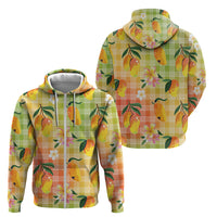 Aloha Hawaii Palaka Print Mango Plumeria Zip Hoodie Tropical Vibes LT7 - Polynesian Pride