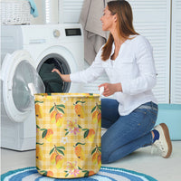 Aloha Hawaii Palaka Print Mango Plumeria Laundry Basket Fresh Lemon LT7 - Polynesian Pride