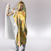 Aloha Hawaii Palaka Print Mango Plumeria Hooded Blanket Fresh Lemon LT7 - Polynesian Pride