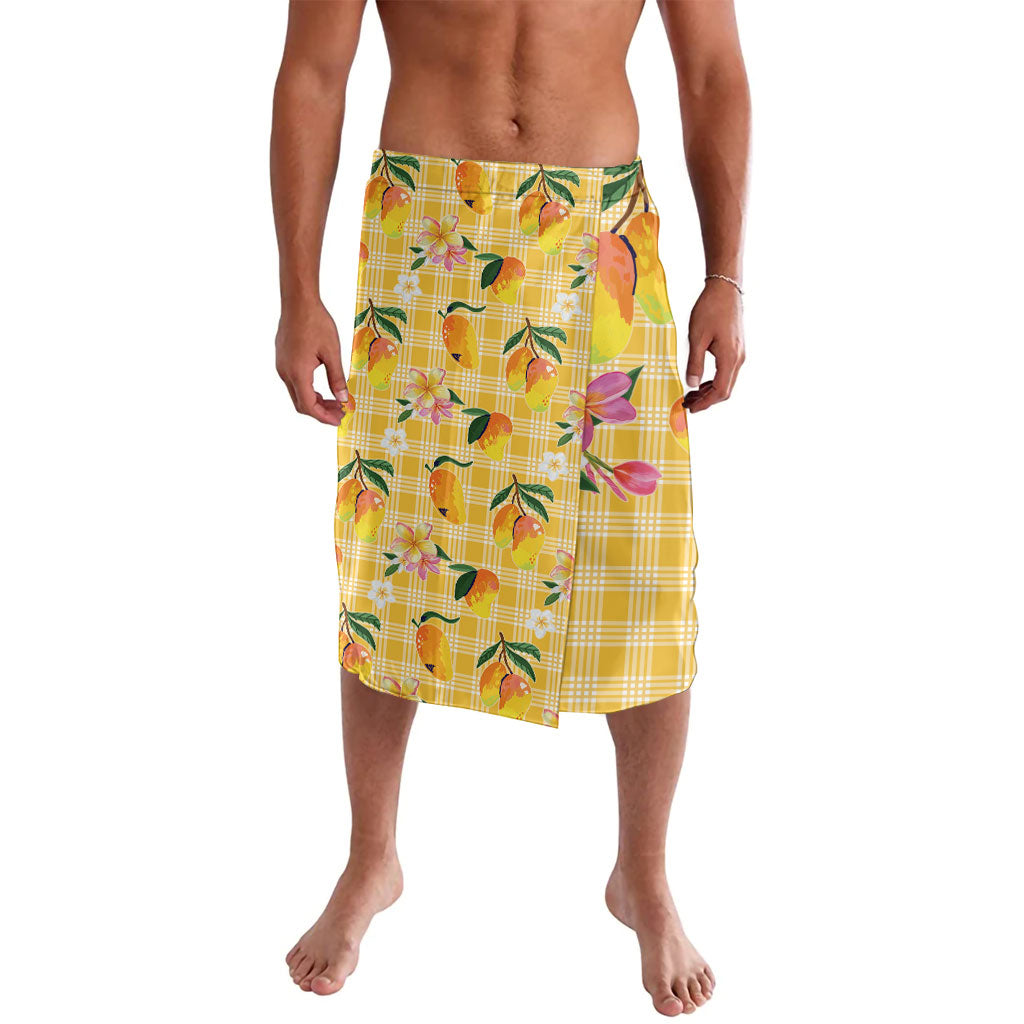Aloha Hawaii Palaka Print Mango Plumeria Lavalava Fresh Lemon LT7 Yellow - Polynesian Pride