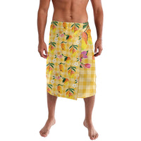 Aloha Hawaii Palaka Print Mango Plumeria Lavalava Fresh Lemon LT7 Yellow - Polynesian Pride