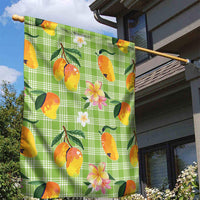 Aloha Hawaii Palaka Print Mango Plumeria Garden Flag Cool Mint LT7 - Polynesian Pride