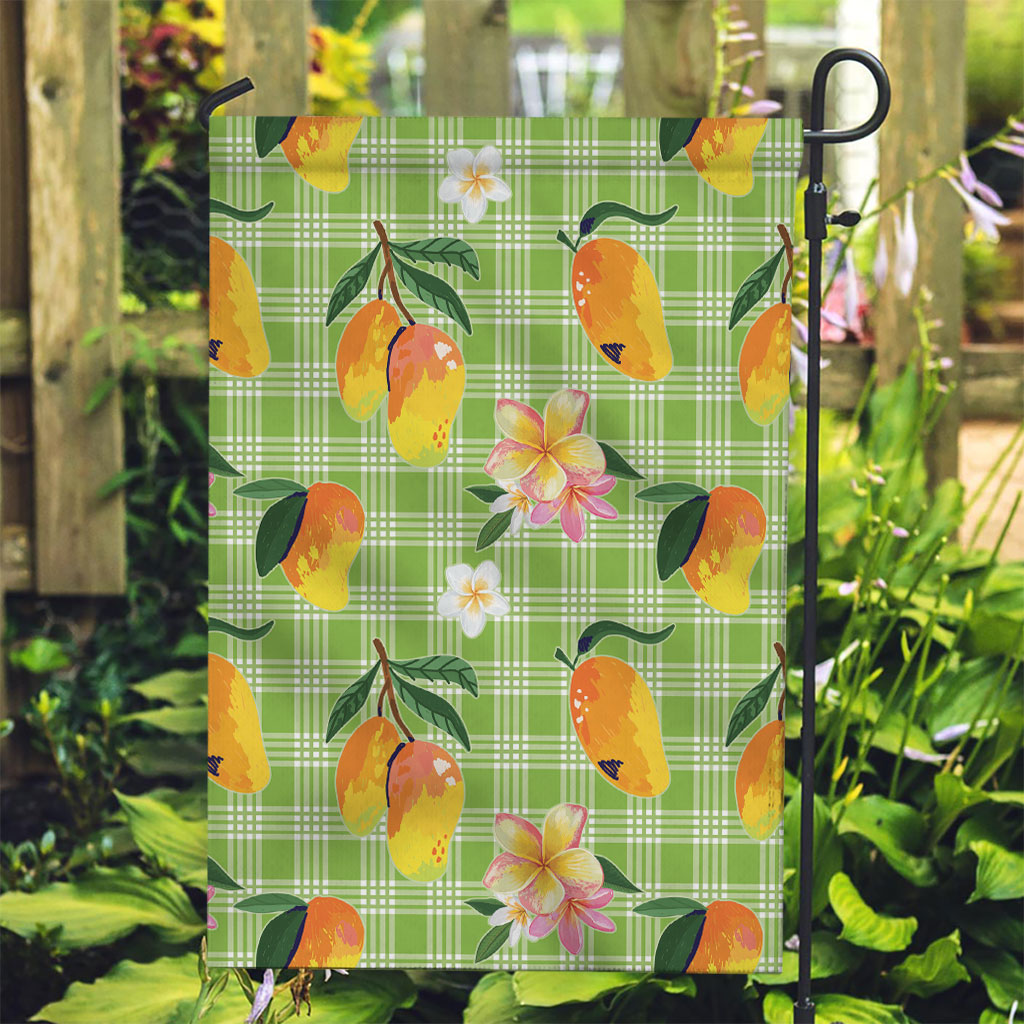 Aloha Hawaii Palaka Print Mango Plumeria Garden Flag Cool Mint LT7 Garden Flag Mint - Polynesian Pride