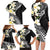 Aloha Hawaii Festive Family Matching Long Sleeve Bodycon Dress and Hawaiian Shirt Frangipani Lace Classic