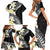 Aloha Hawaii Festive Family Matching Short Sleeve Bodycon Dress and Hawaiian Shirt Frangipani Lace Classic