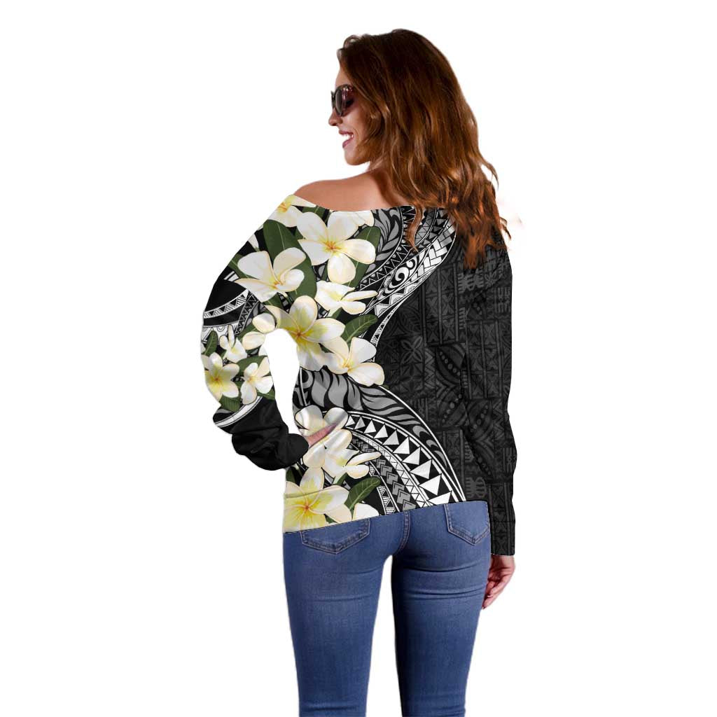 Aloha Hawaii Festive Off Shoulder Sweater Frangipani Lace Classic LT7 - Polynesian Pride