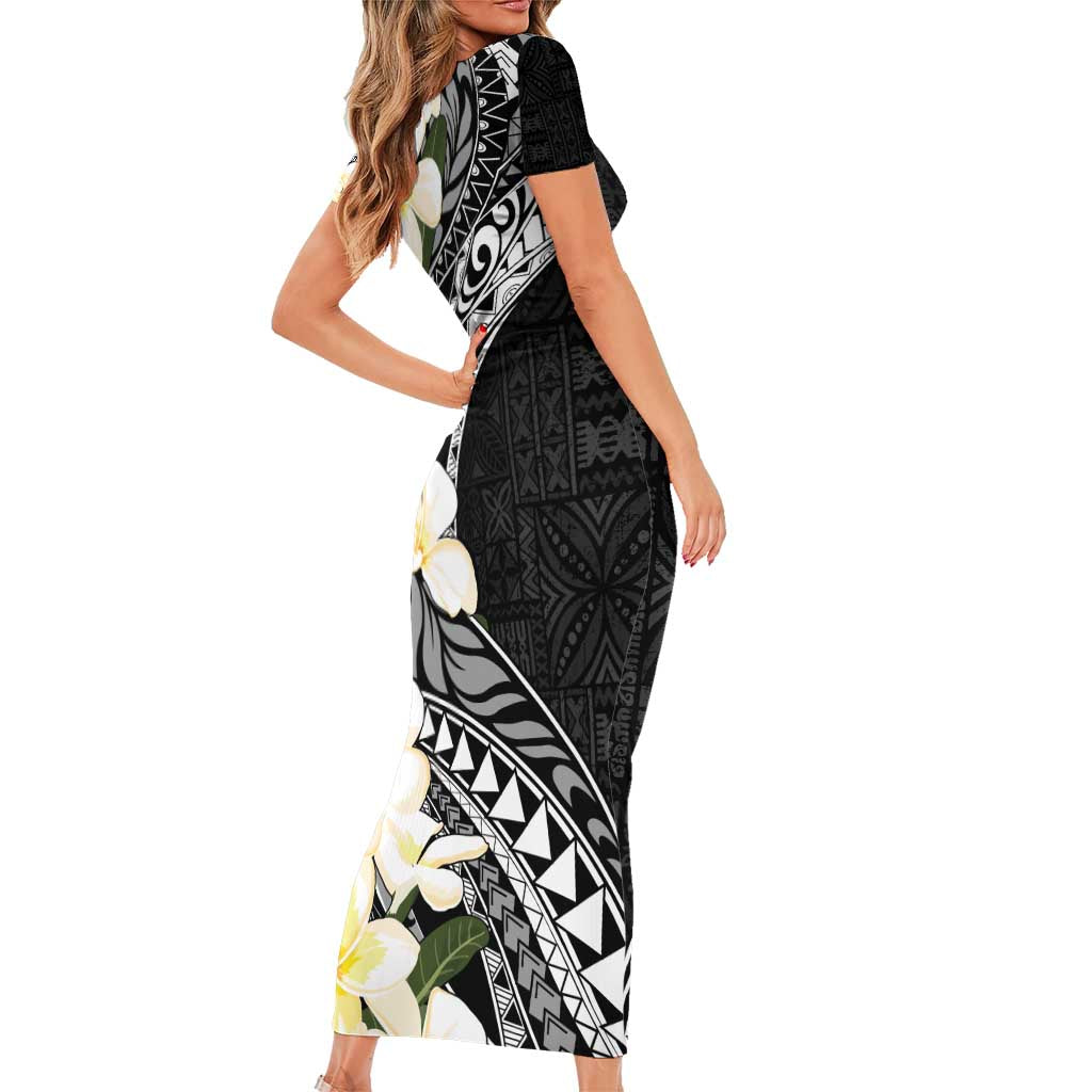 Aloha Hawaii Festive Short Sleeve Bodycon Dress Frangipani Lace Classic LT7 - Polynesian Pride