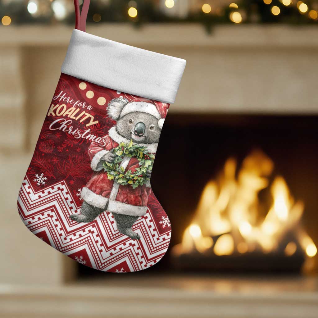 Here For A Koality Xmas Australia Abogirinal Christmas Stocking Santa Koala LT7 Set of 2 Red - Polynesian Pride