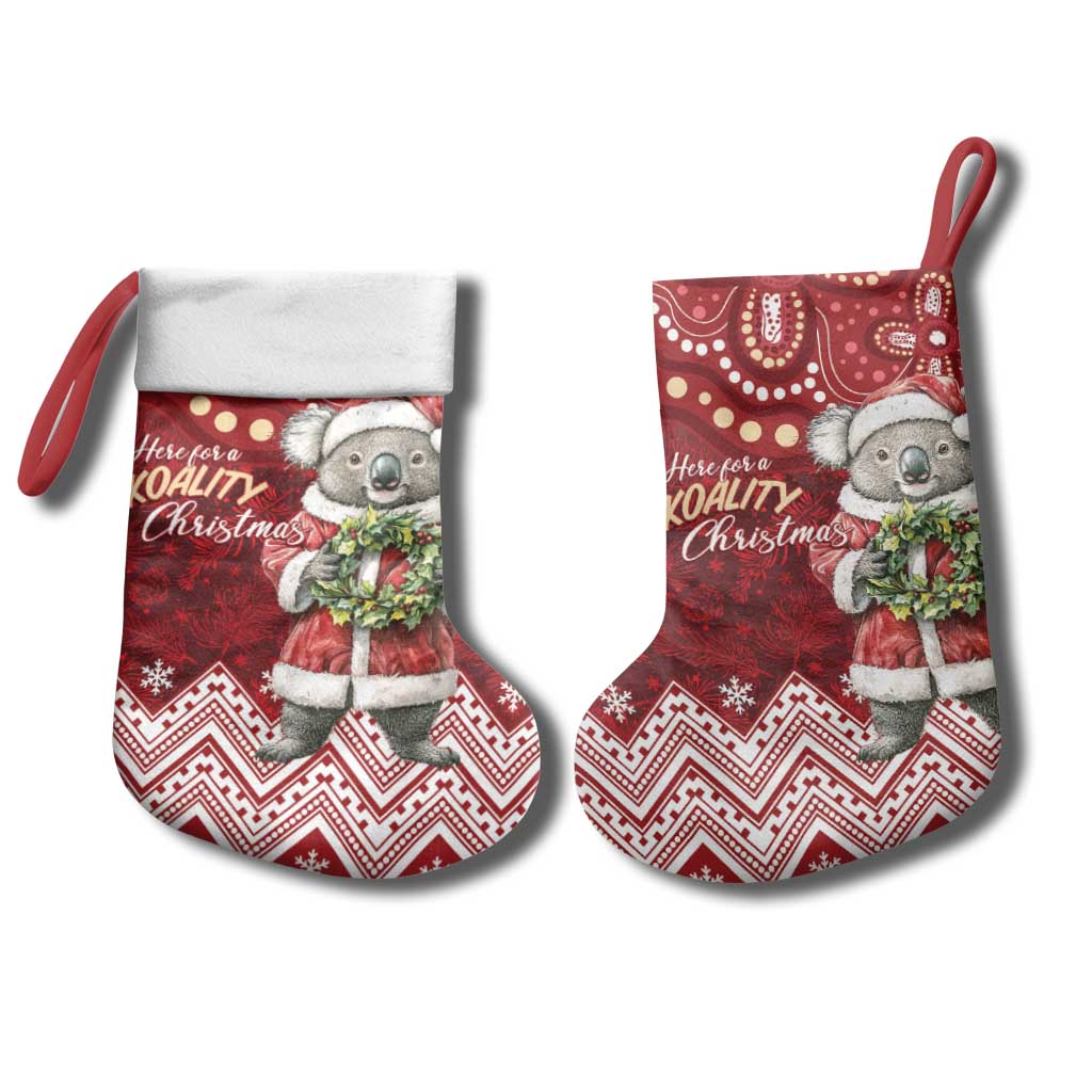 Here For A Koality Xmas Australia Abogirinal Christmas Stocking Santa Koala LT7 - Polynesian Pride