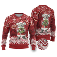 Here For A Koality Xmas Australia Abogirinal Ugly Christmas Sweater Santa Koala LT7 Red - Polynesian Pride