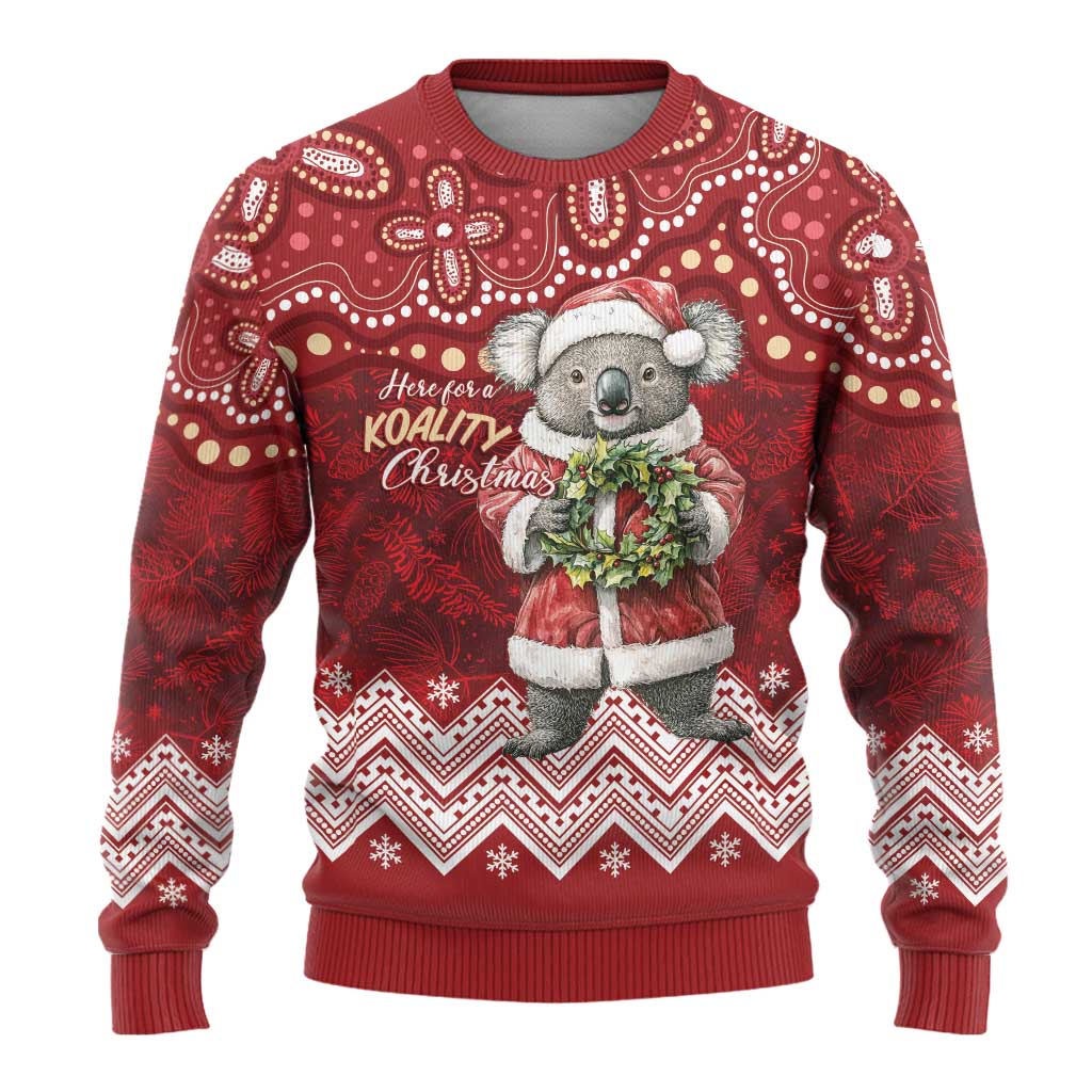 Here For A Koality Xmas Australia Abogirinal Ugly Christmas Sweater Santa Koala LT7 - Polynesian Pride