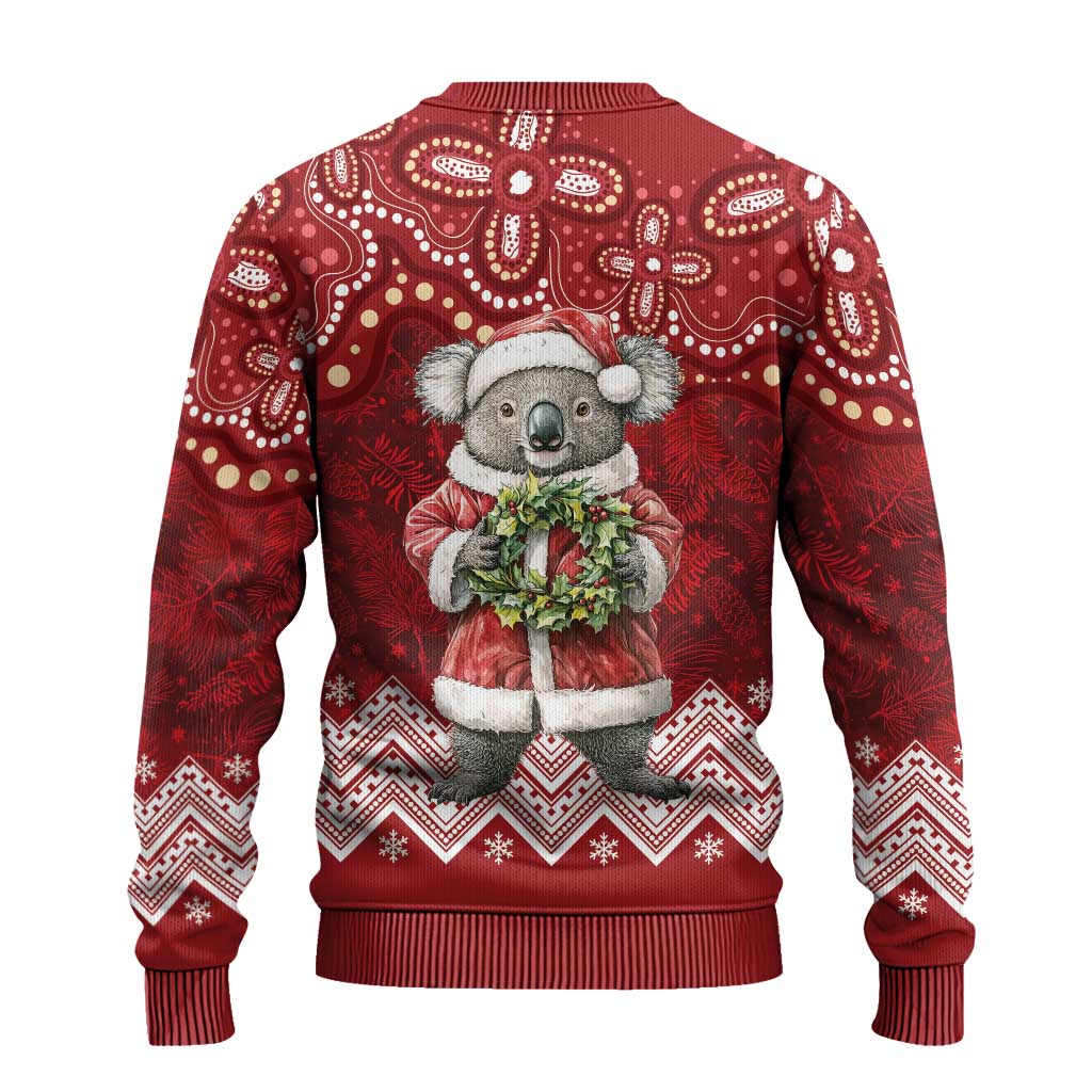 Here For A Koality Xmas Australia Abogirinal Ugly Christmas Sweater Santa Koala LT7 - Polynesian Pride
