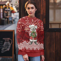 Here For A Koality Xmas Australia Abogirinal Ugly Christmas Sweater Santa Koala LT7 - Polynesian Pride