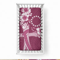 Kia Orana Cook Islands Tapa Floral With Cross Baby Bed Cover Maroon LT7 28 × 52 in Maroon - Polynesian Pride