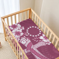 Kia Orana Cook Islands Tapa Floral With Cross Baby Bed Cover Maroon LT7 - Polynesian Pride