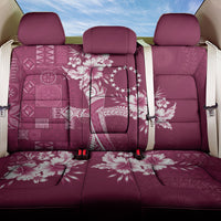 Kia Orana Cook Islands Tapa Floral With Cross Back Car Seat Cover Maroon LT7 One Size Maroon - Polynesian Pride