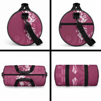 Kia Orana Cook Islands Tapa Floral With Cross Duffle Bag Maroon LT7 - Polynesian Pride