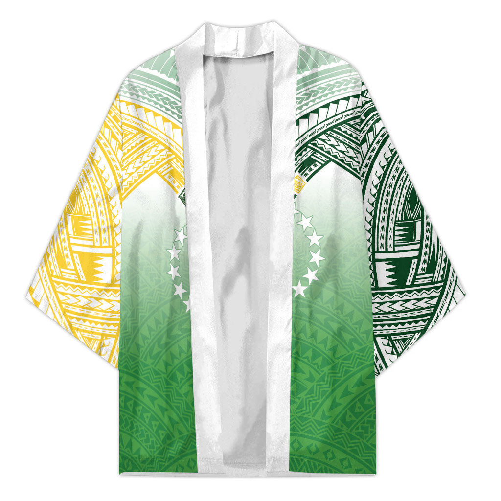 Cook Islands Rugby Medallion Of Stars Kimono Kuki Airani Avaiki LT7 Unisex White Green - Polynesian Pride