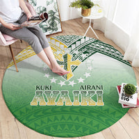 Cook Islands Rugby Medallion Of Stars Round Carpet Kuki Airani Avaiki LT7 - Polynesian Pride