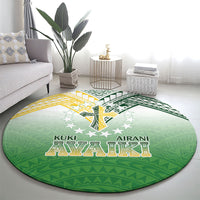 Cook Islands Rugby Medallion Of Stars Round Carpet Kuki Airani Avaiki LT7 - Polynesian Pride