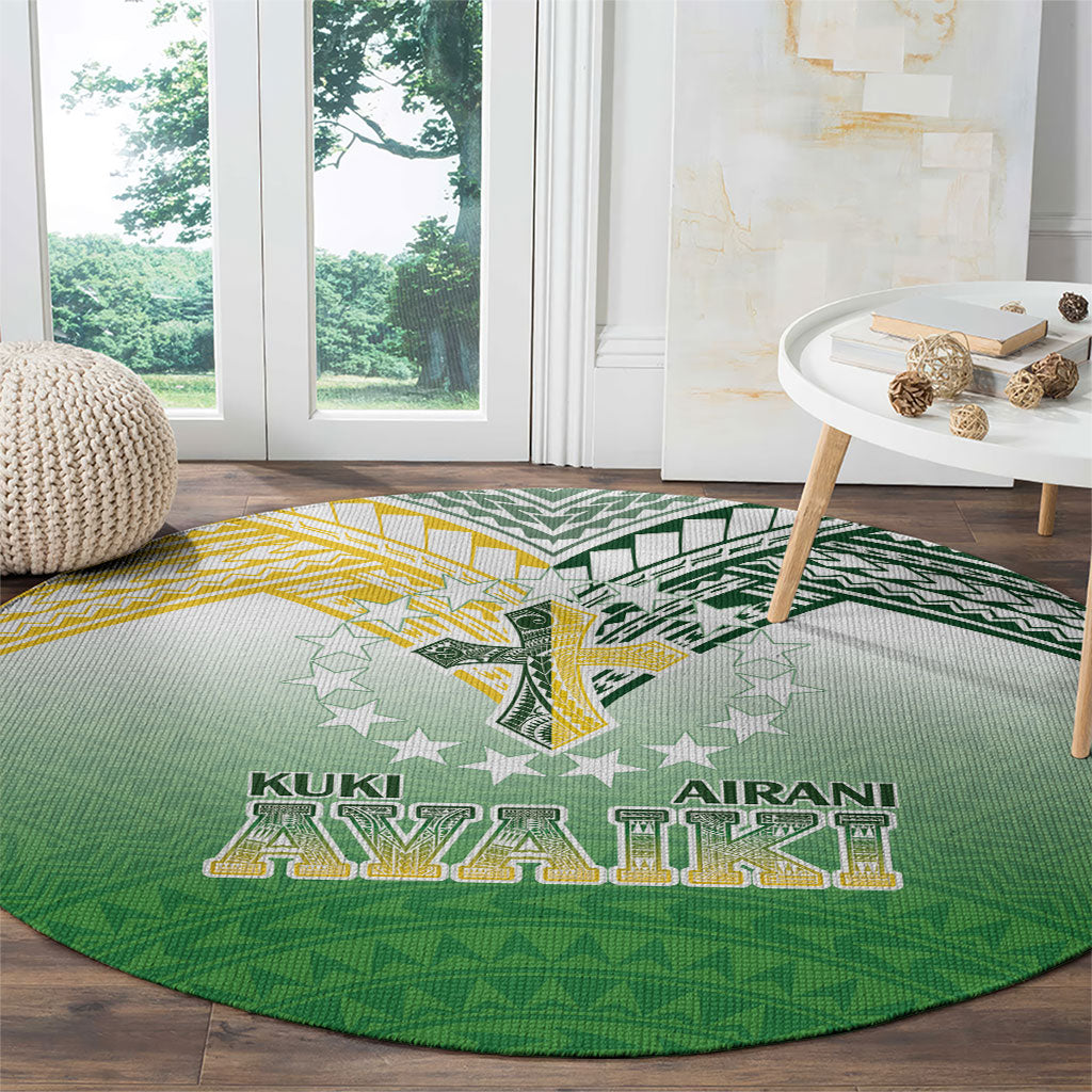 Cook Islands Rugby Medallion Of Stars Round Carpet Kuki Airani Avaiki LT7 - Polynesian Pride