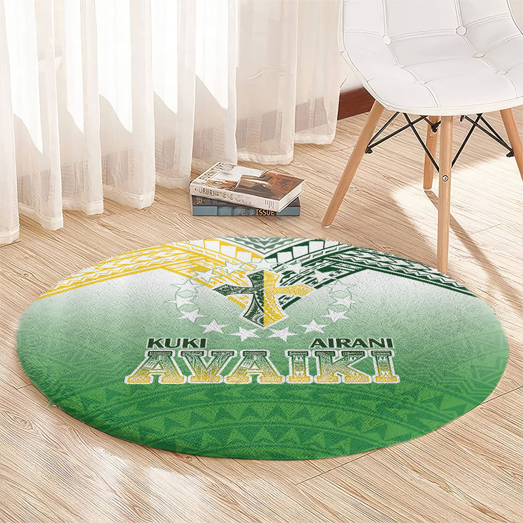 Cook Islands Rugby Medallion Of Stars Round Carpet Kuki Airani Avaiki LT7 - Polynesian Pride