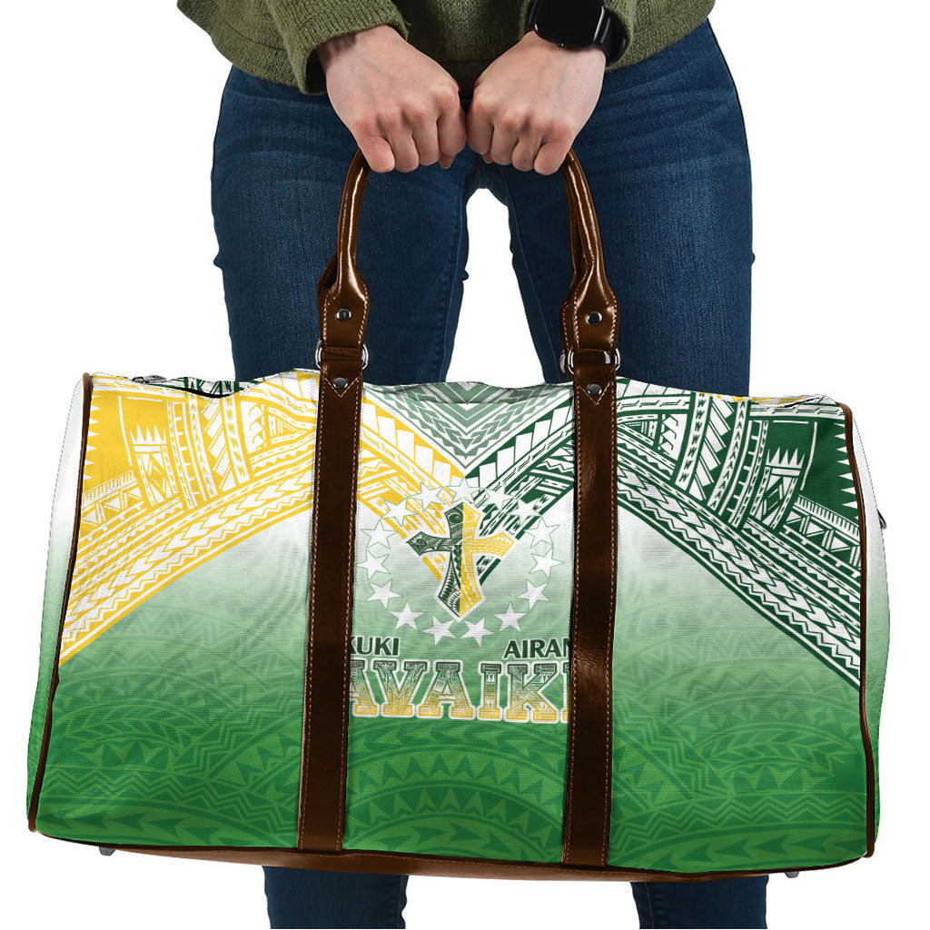 Cook Islands Rugby Medallion Of Stars Travel Bag Kuki Airani Avaiki LT7 White Green - Polynesian Pride