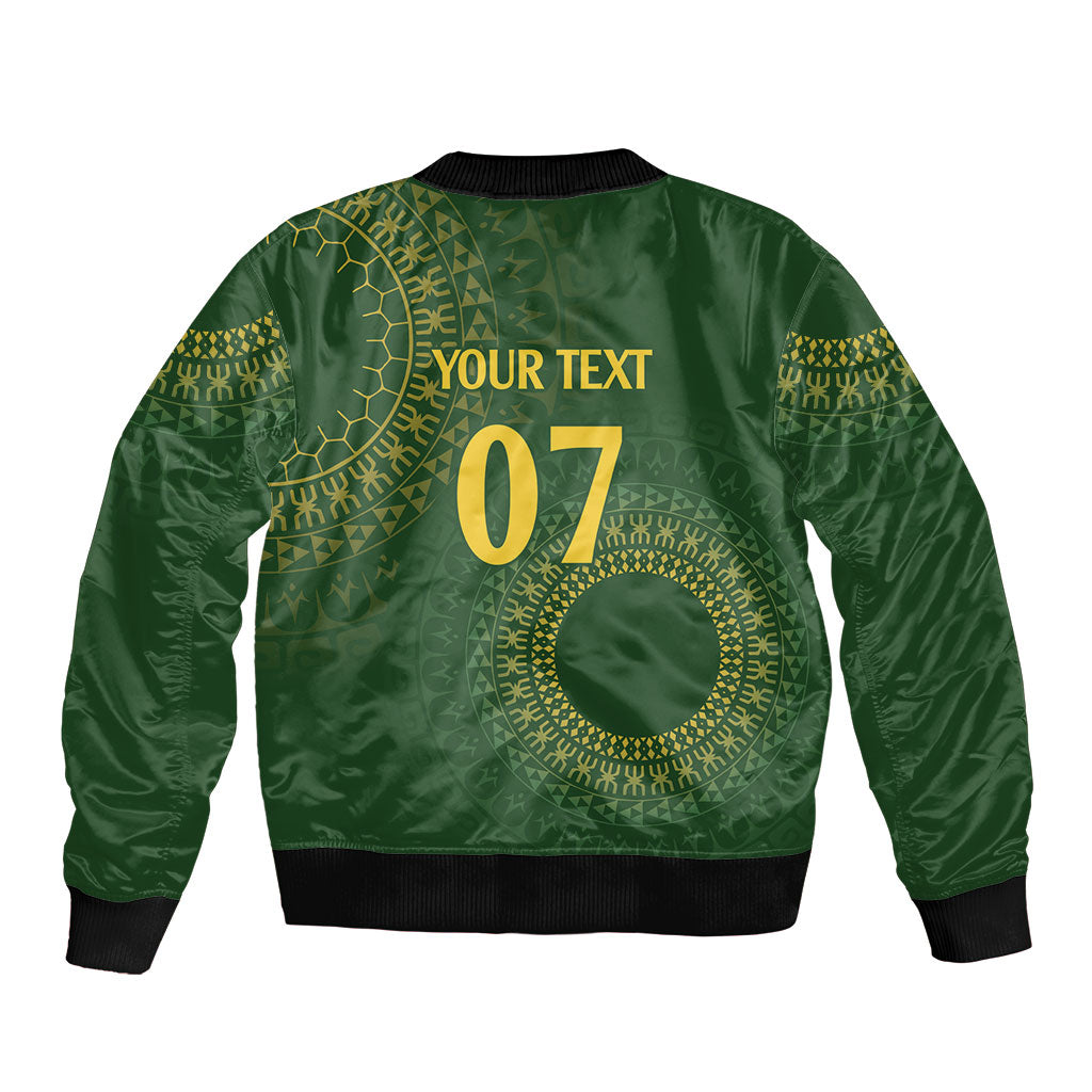Cook Islands Rugby Custom Bomber Jacket Kuki Tapa Motifs - Medallion Of Stars LT7 - Polynesian Pride