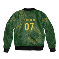Cook Islands Rugby Custom Bomber Jacket Kuki Tapa Motifs - Medallion Of Stars LT7 - Polynesian Pride
