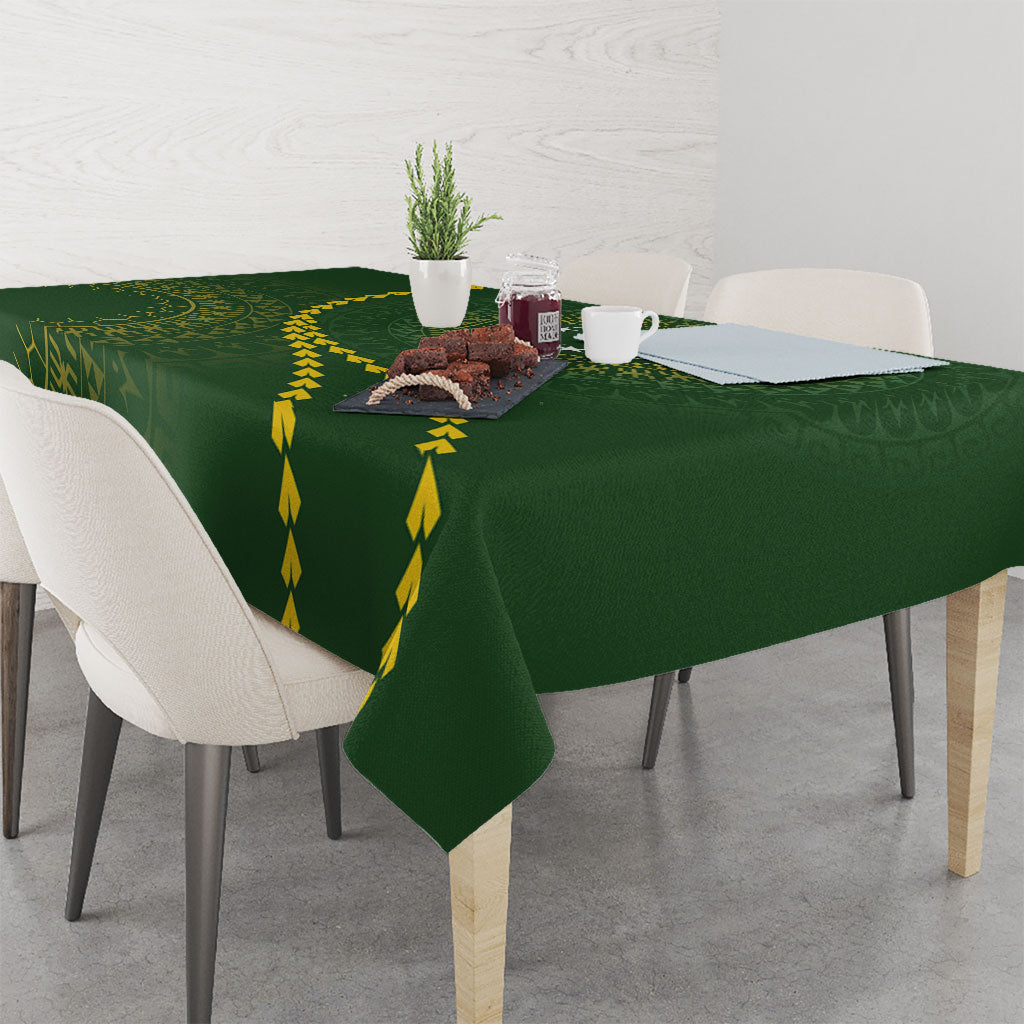 Cook Islands Rugby Tablecloth Kuki Tapa Motifs - Medallion Of Stars LT7 - Polynesian Pride