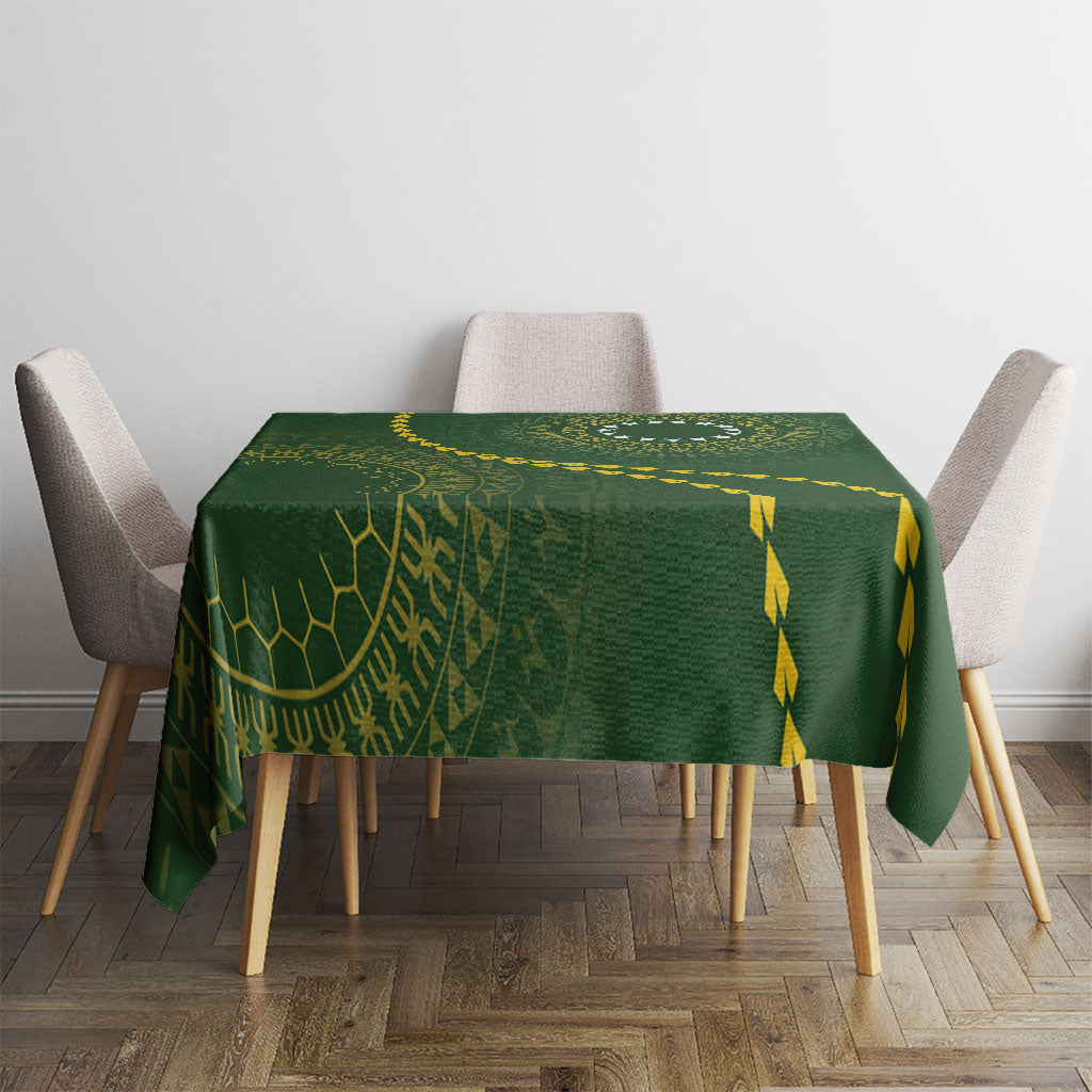 Cook Islands Rugby Tablecloth Kuki Tapa Motifs - Medallion Of Stars LT7 - Polynesian Pride