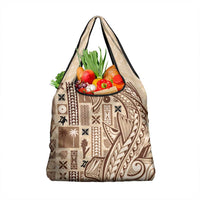 Samoa Tapa Grocery Bag Siapo Mix Tatau Patterns LT7 1-pack One Size Beige - Polynesian Pride