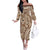 Samoa Tapa Off The Shoulder Long Sleeve Dress Siapo Mix Tatau Patterns LT7 Women Beige - Polynesian Pride