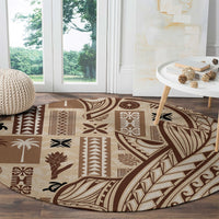 Samoa Tapa Round Carpet Siapo Mix Tatau Patterns LT7 - Polynesian Pride
