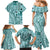 Samoa Tapa Family Matching Mermaid Dress and Hawaiian Shirt Siapo Mix Tatau Patterns - Teal LT7 - Polynesian Pride