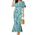 Samoa Tapa Family Matching Mermaid Dress and Hawaiian Shirt Siapo Mix Tatau Patterns - Teal LT7 Mom's Dress Teal - Polynesian Pride