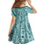 Samoa Tapa Family Matching Puletasi Dress and Hawaiian Shirt Siapo Mix Tatau Patterns - Teal LT7 - Polynesian Pride