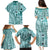 Samoa Tapa Family Matching Puletasi Dress and Hawaiian Shirt Siapo Mix Tatau Patterns - Teal LT7 - Polynesian Pride