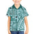 Samoa Tapa Family Matching Short Sleeve Bodycon Dress and Hawaiian Shirt Siapo Mix Tatau Patterns - Teal LT7 Son's Shirt Teal - Polynesian Pride