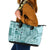 Samoa Tapa Leather Tote Bag Siapo Mix Tatau Patterns - Teal LT7 Teal - Polynesian Pride