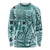 Samoa Tapa Long Sleeve Shirt Siapo Mix Tatau Patterns - Teal LT7 Unisex Teal - Polynesian Pride