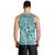 Samoa Tapa Men Tank Top Siapo Mix Tatau Patterns - Teal LT7 - Polynesian Pride