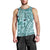 Samoa Tapa Men Tank Top Siapo Mix Tatau Patterns - Teal LT7 - Polynesian Pride