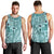 Samoa Tapa Men Tank Top Siapo Mix Tatau Patterns - Teal LT7 - Polynesian Pride