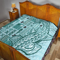 Samoa Tapa Quilt - Siapo Mix Tatau Patterns Teal LT7 - Polynesian Pride