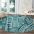 Samoa Tapa Round Carpet Siapo Mix Tatau Patterns - Teal LT7 - Polynesian Pride