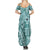 Samoa Tapa Summer Maxi Dress Siapo Mix Tatau Patterns - Teal LT7 - Polynesian Pride