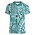 Samoa Tapa Women V Neck T Shirt Siapo Mix Tatau Patterns - Teal LT7 Female Teal - Polynesian Pride