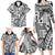 Samoa Tapa Family Matching Long Sleeve Bodycon Dress and Hawaiian Shirt Siapo Mix Tatau Patterns - White LT7 - Polynesian Pride